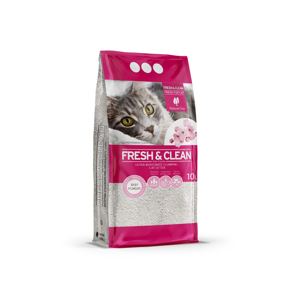 Fresh & Clean Clumping Cat Litter Baby Powder 10 L