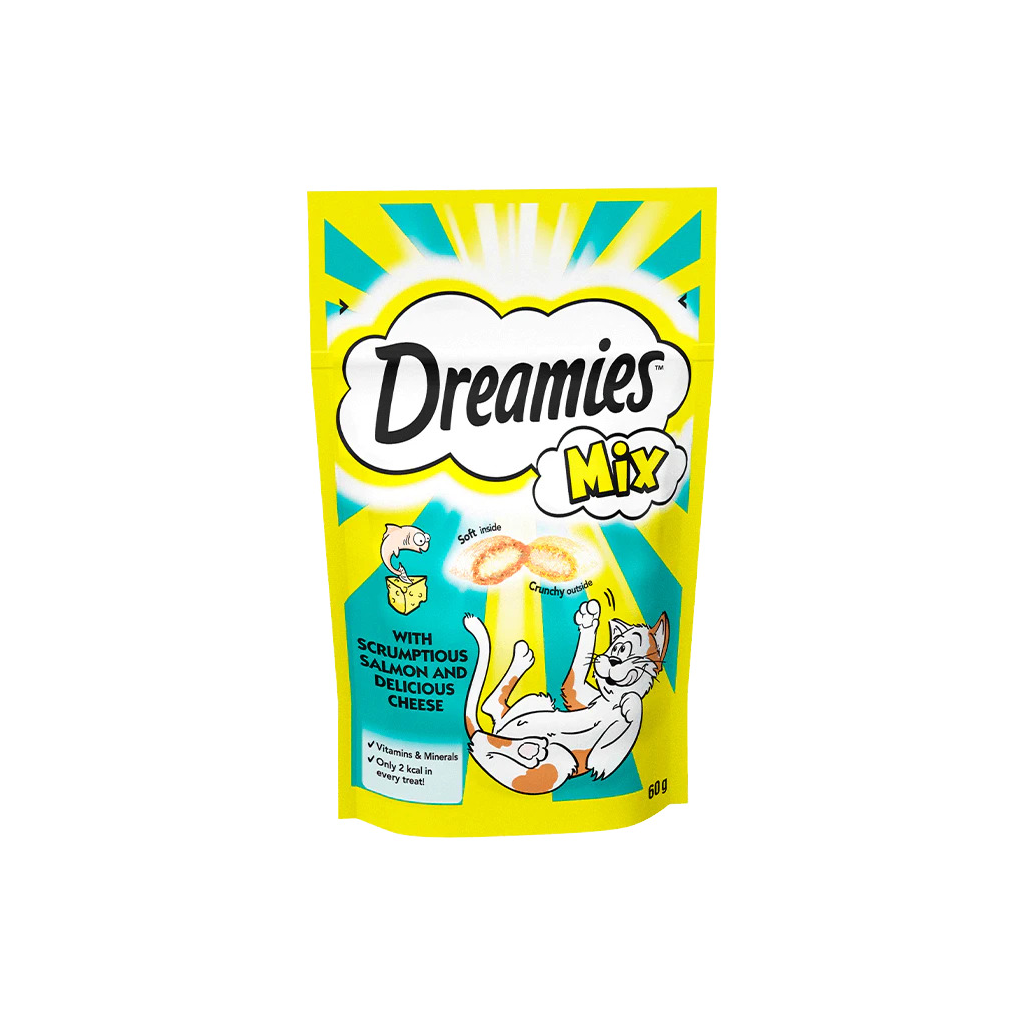 Dreamies Cat Treats MIX (Salmon and cheese) 60G