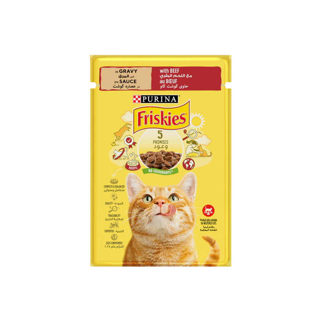 Friskies Beef Chunks in Gravy Pouch 85g