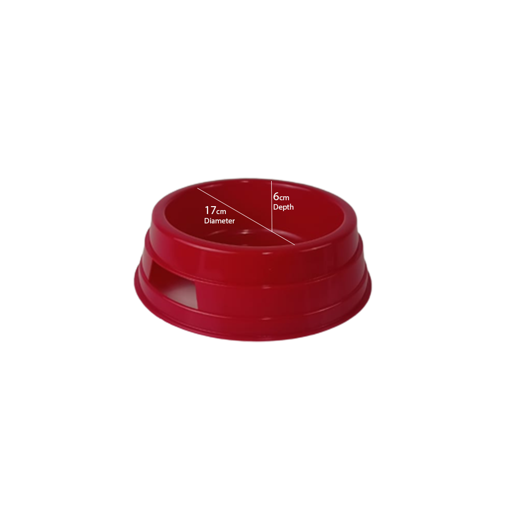 Plastic round bowl for dogs food 17cm