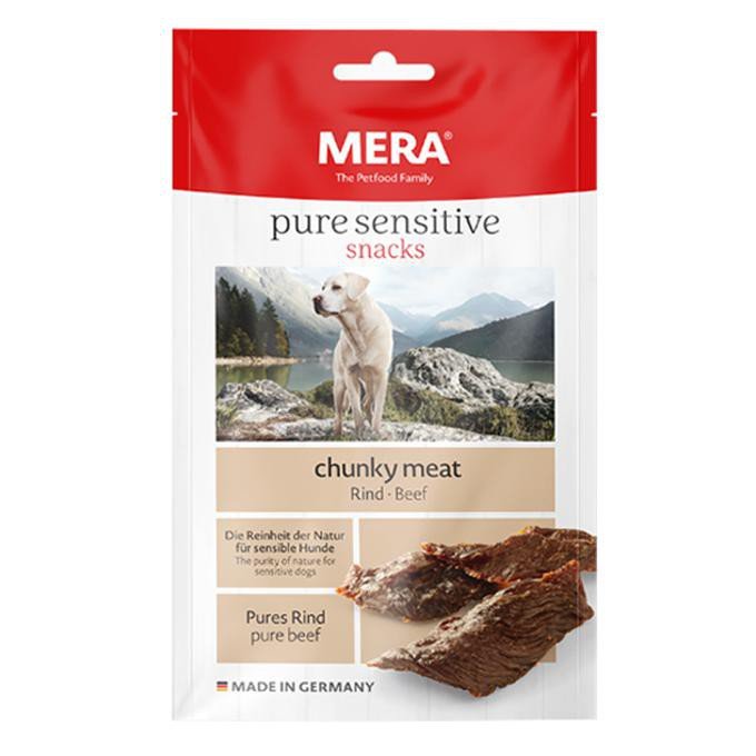 MERA Pure Sensitive Snacks Chunky Meat Beef 100 g