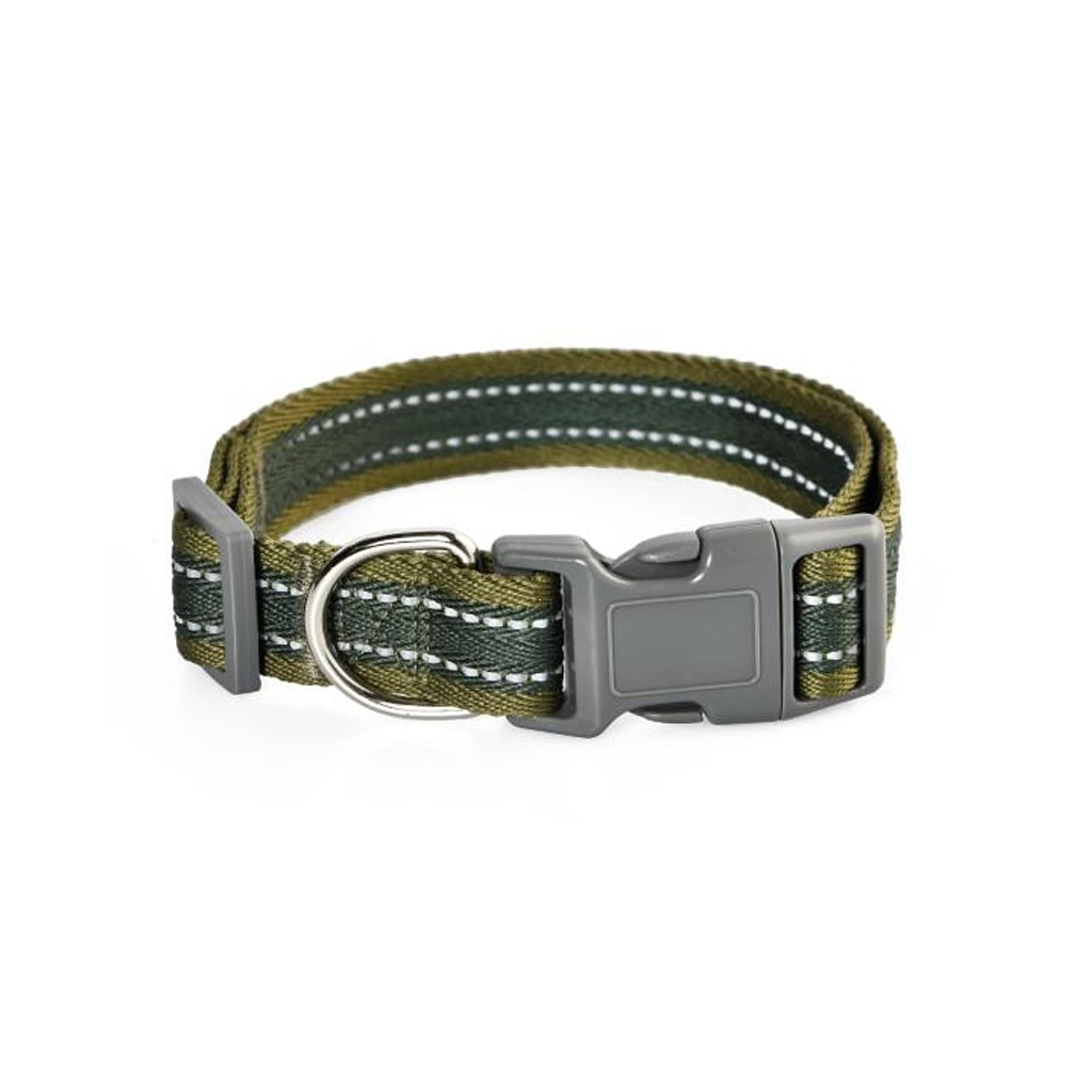 Naomi oil canvas Collar With Reflective Strip