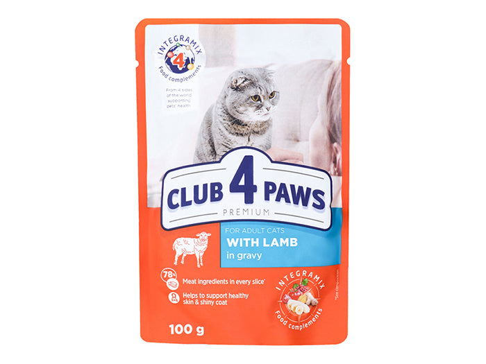 Club 4 Paws Wet Food with Lamb in Gravy for Adult Cats 100 g