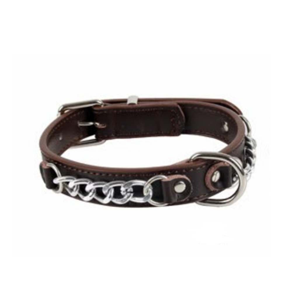 Naomi Leather Collar With accessory Chains