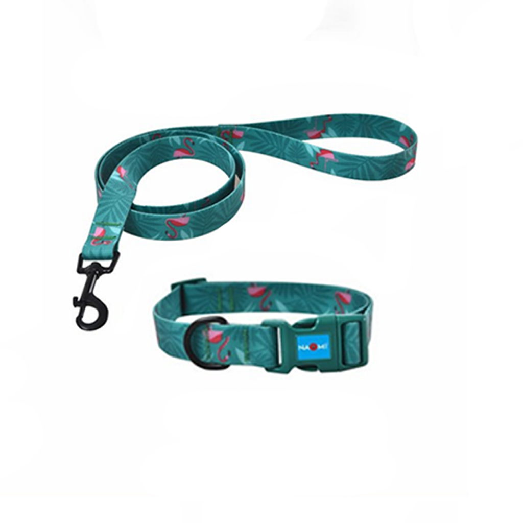 Naomi Impossible missions Flamingo Medium collar with Leash