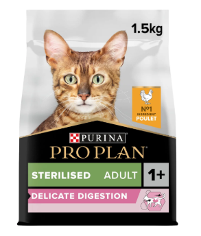 PURINA Pro Plan Cat Sterilised Delicate Rich in Chicken Dry Cat Food Adult 1,5 kg
