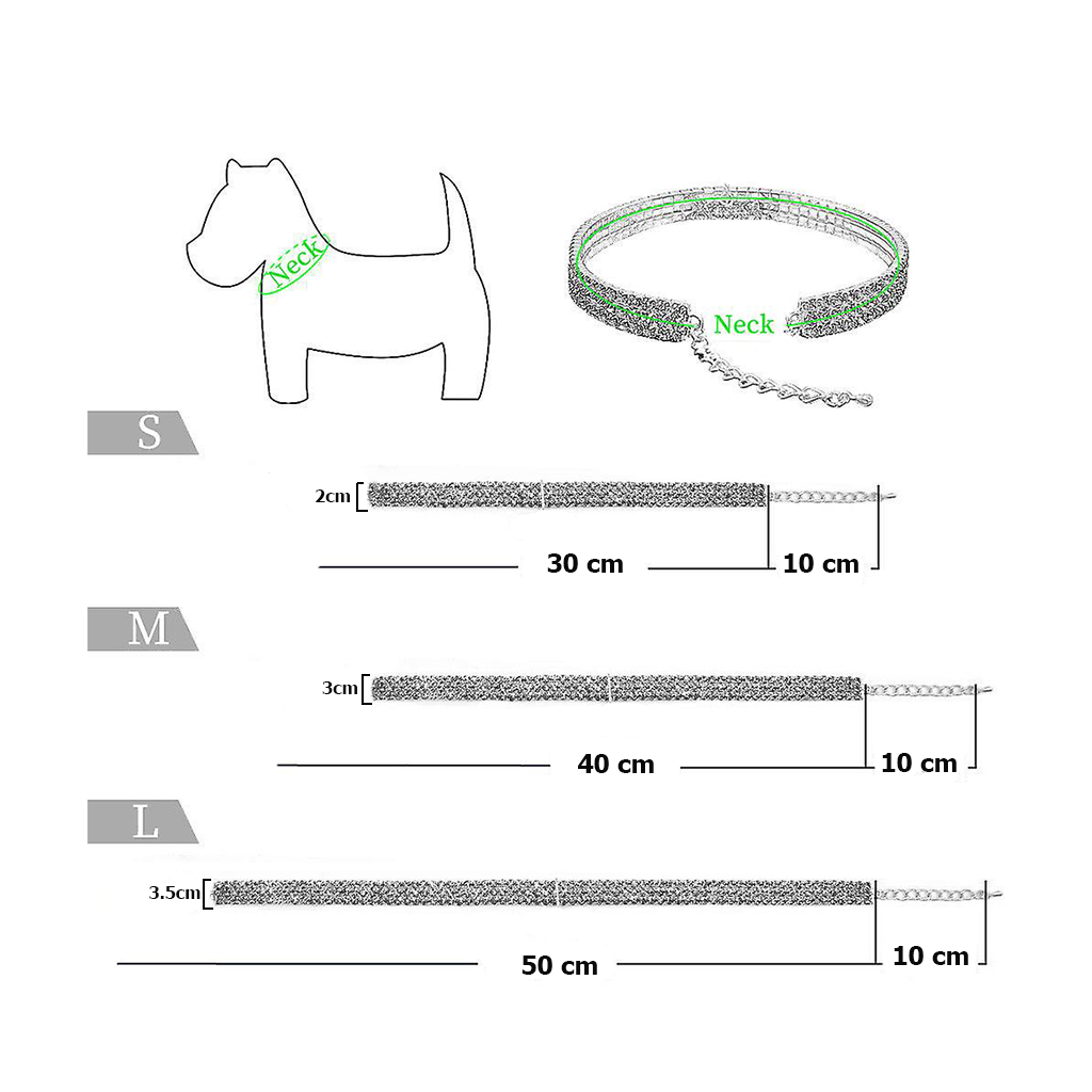 3-Row Dog Chain Training Collar