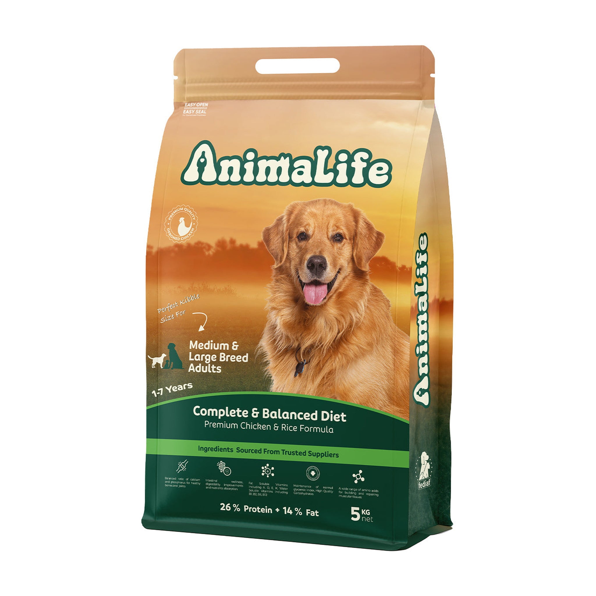AnimaLife Medium & Large Breed Adults - Dogs Dry Food With Chicken