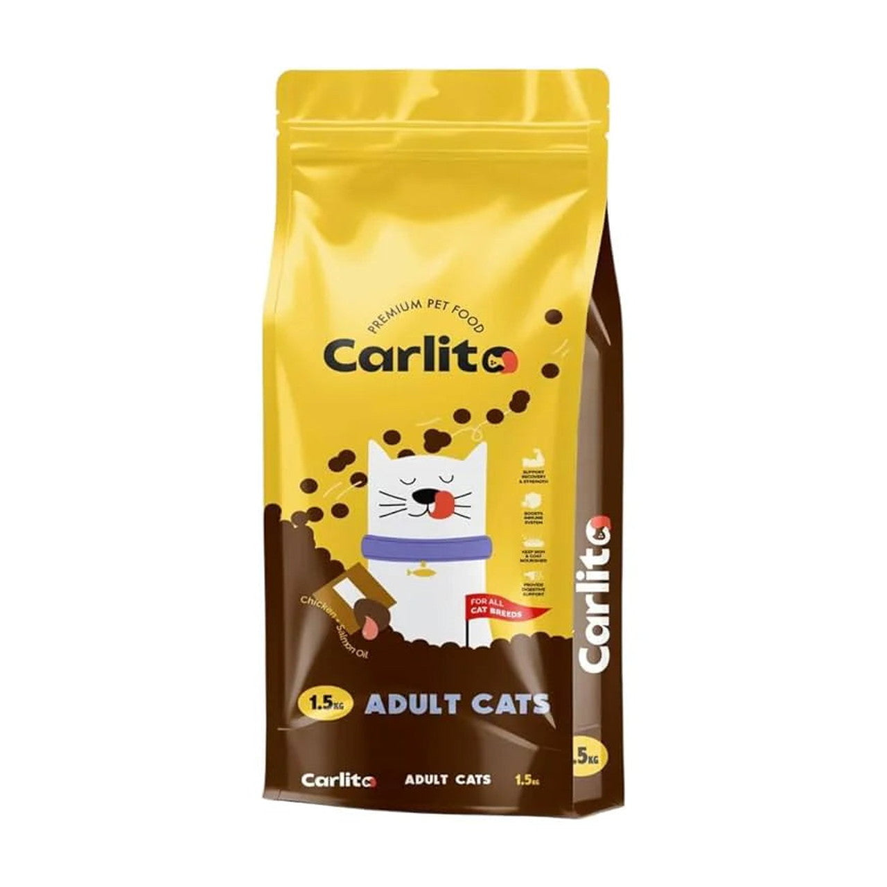 Carlito Cats Dry Food For adult 1.5 kg  صلاحيه 8/2026