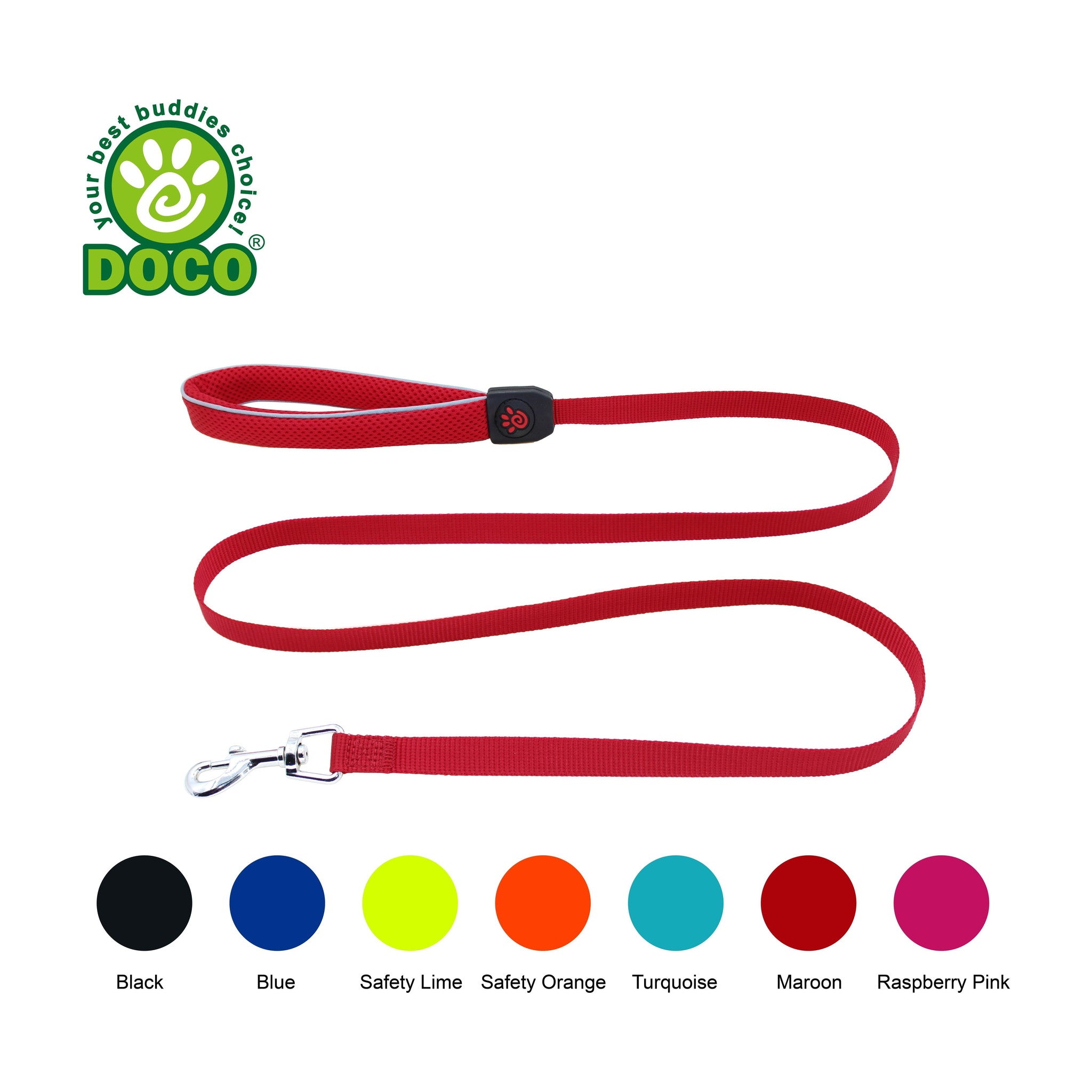 DOCO Silver Reflictive Mesh Leash Small