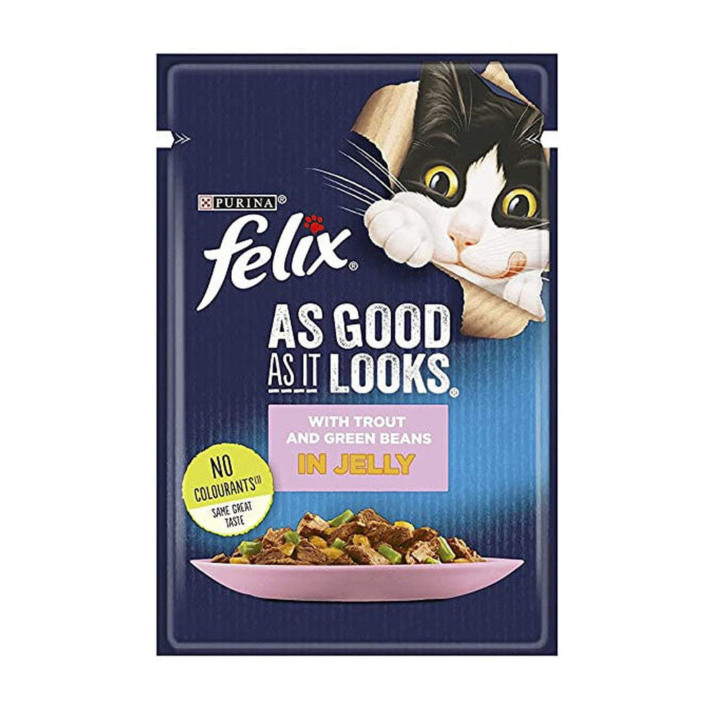Felix cat with Trout and green beans in jelly 85 g