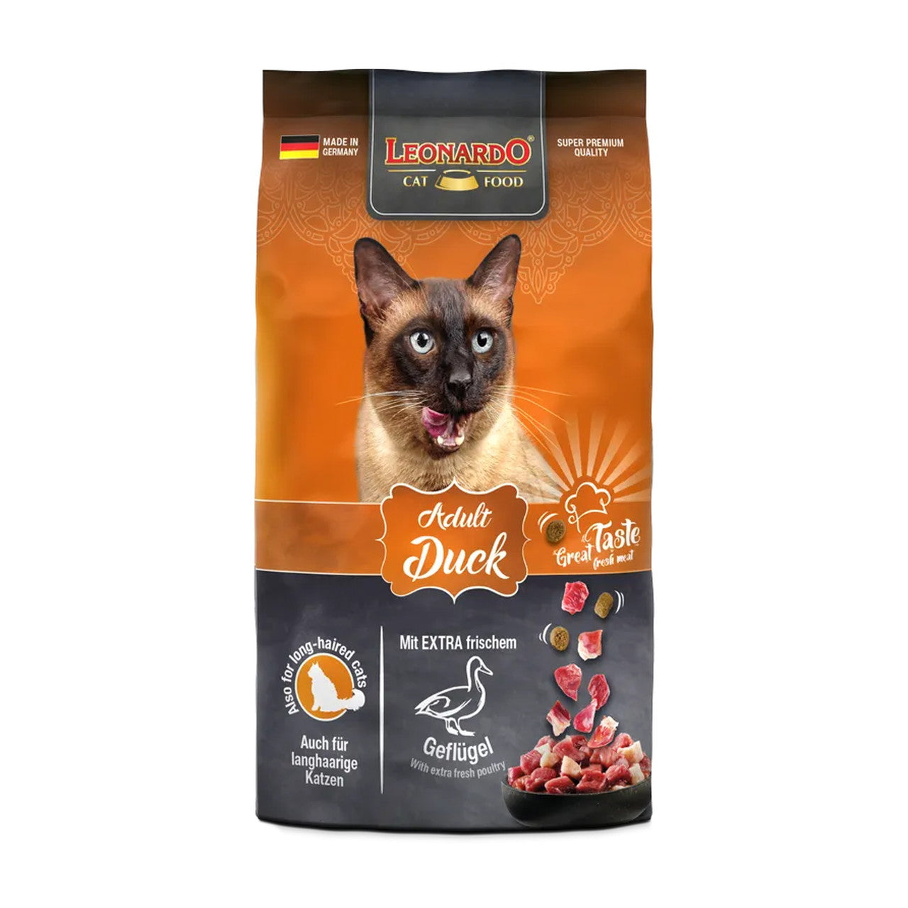 Leonardo Duck Cat Dry Food 300gm - 1.8kg - 7.5kg - 15kg