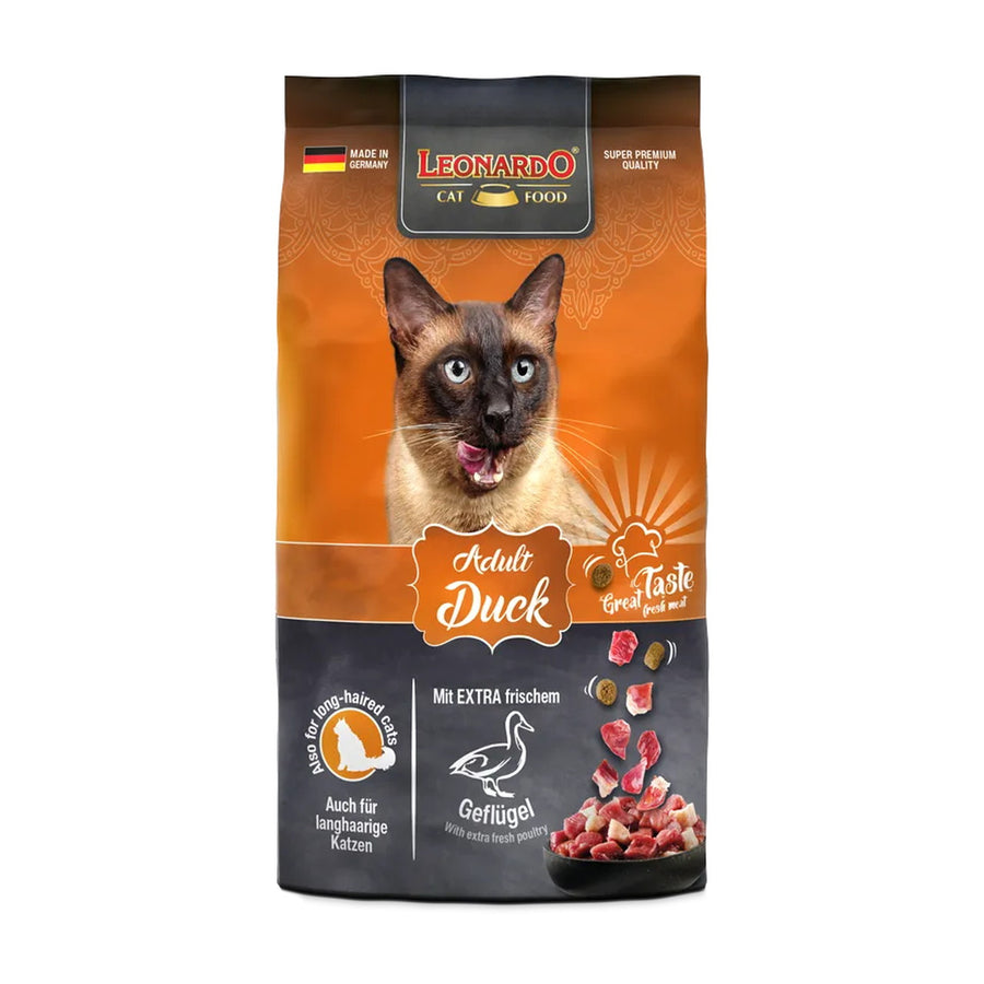 Leonardo Duck Cat Dry Food 300gm - 1.8kg - 7.5kg - 15kg