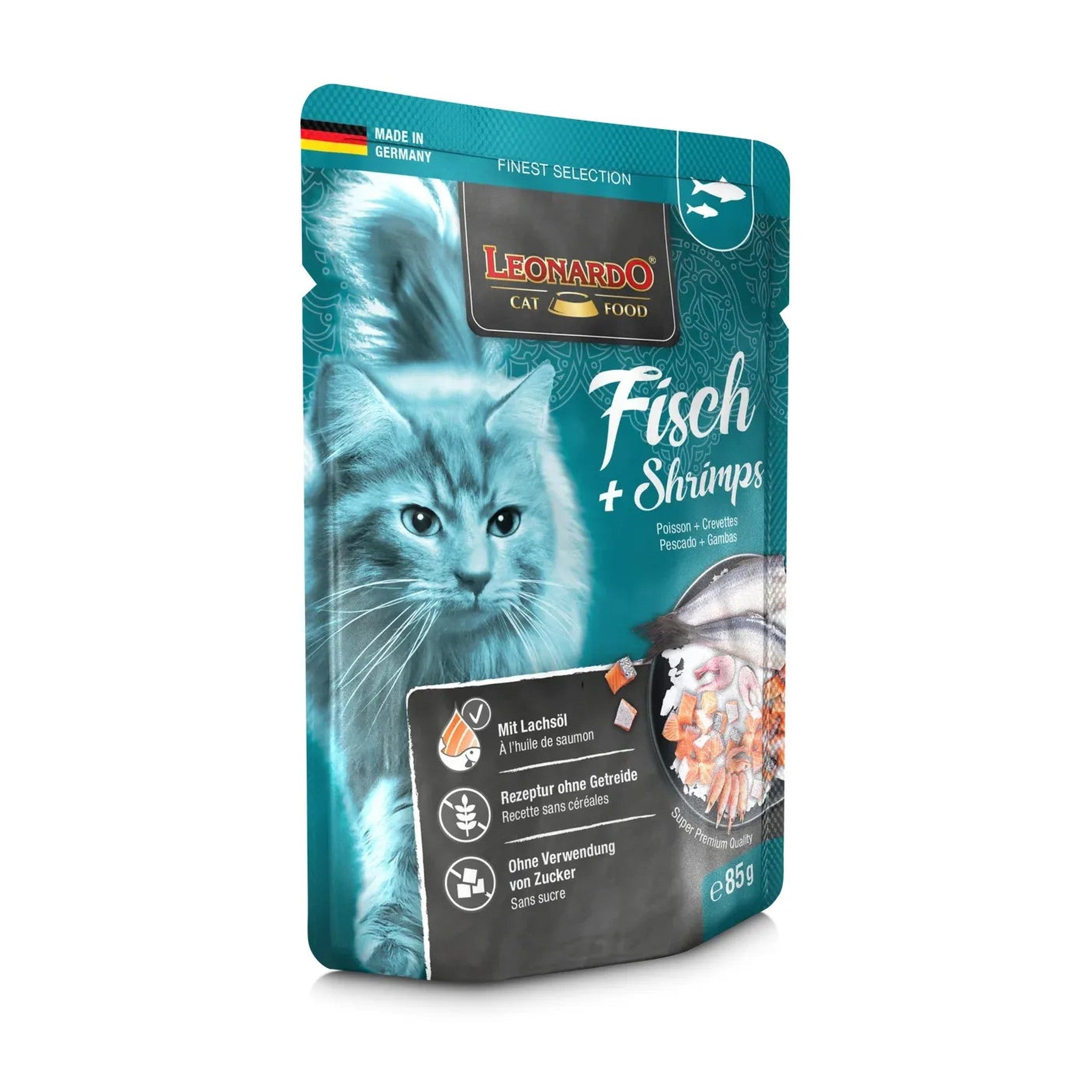 Leonardo Cat Wet Food Fish&Shrimp Pouch 85g