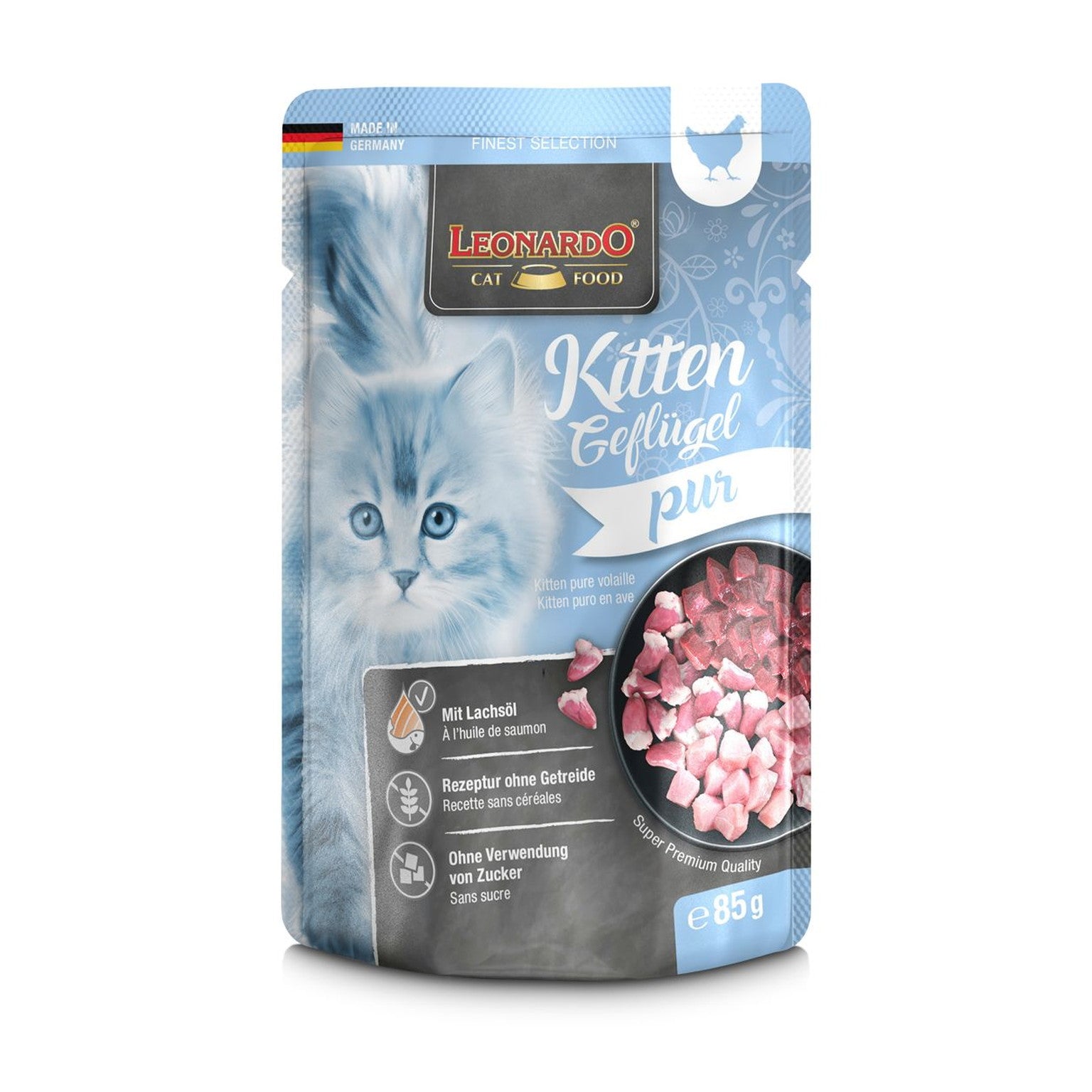 Leonardo Kitten Wet Food Poultry Pouch 85g