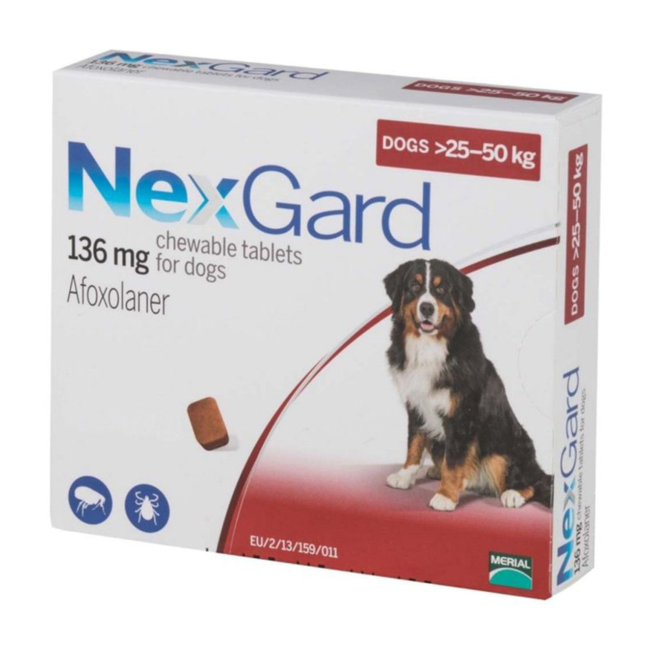 نيكس جارد — أقراص مضغ للقراد والبراغيث للكلاب، شهري (قرص واحد) | NexGard 1 Tablet