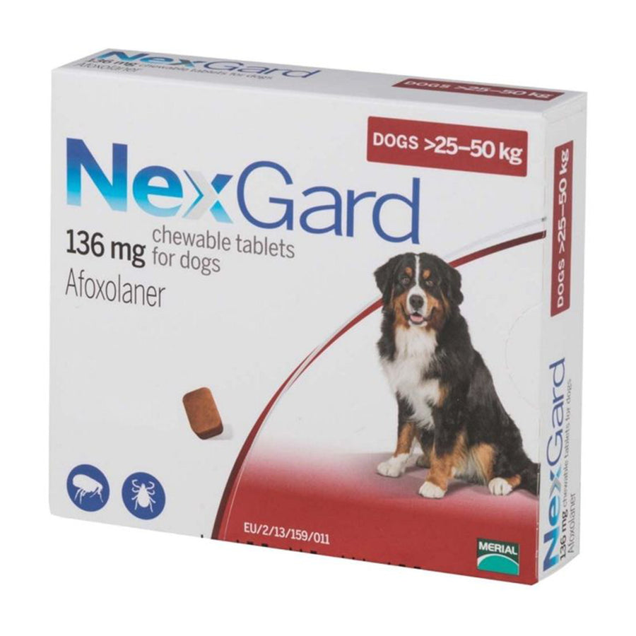 نيكس جارد — أقراص مضغ للقراد والبراغيث للكلاب، شهري (قرص واحد) | NexGard 1 Tablet