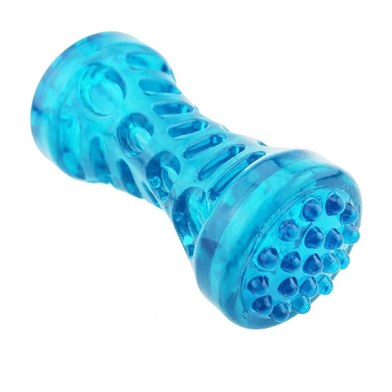 Nunbell Squeaky Dog Bone Toy Puppy Soft Squash Plush Interactive Exercise  blue
