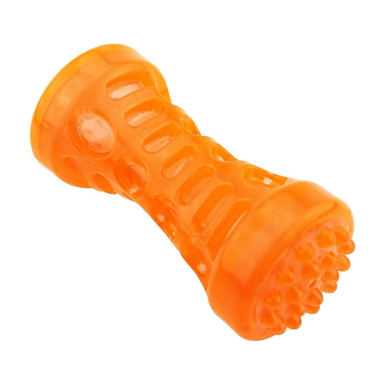 Nunbell Squeaky Dog Bone Toy Puppy Soft Squash Plush Interactive Exercise  orange