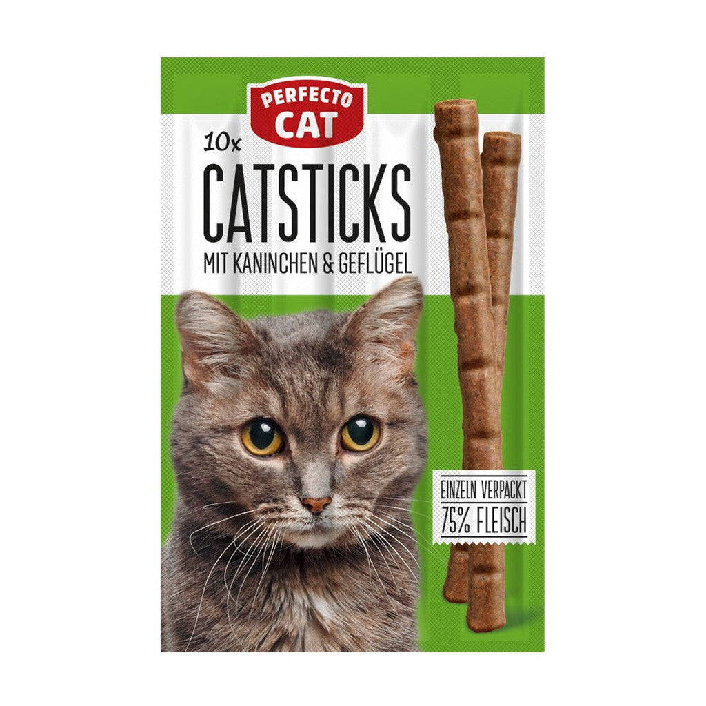 Perfecto Cat 10X Catsticks Mit Kaninchen & Geflugel 50g