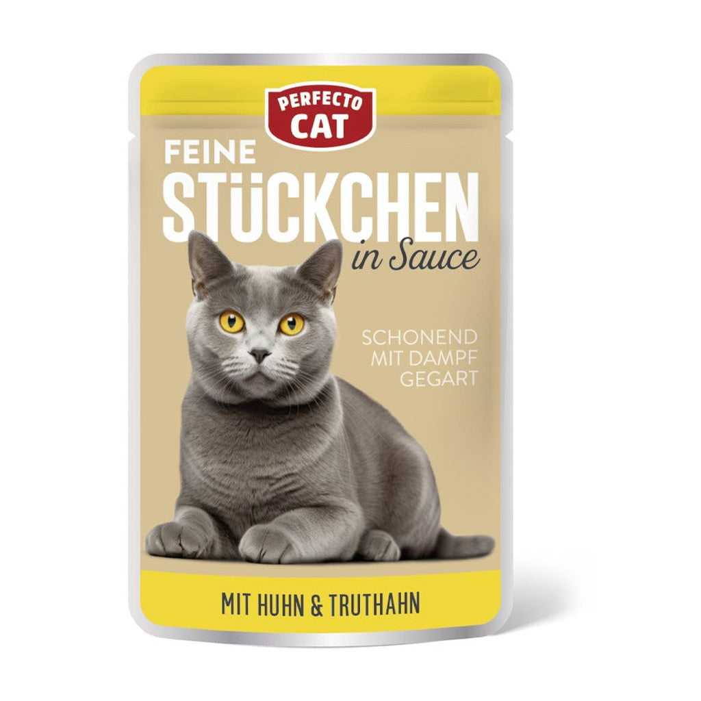 Perfecto Cat Feine Stuckchen in Gravy with Chicken & Turkey 100g