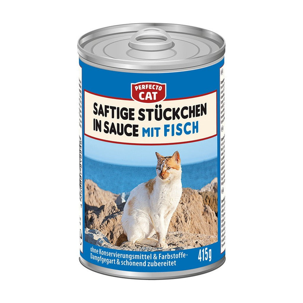 Perfecto Cat Saftige Stuckchen in sauce mit Fisch 415g