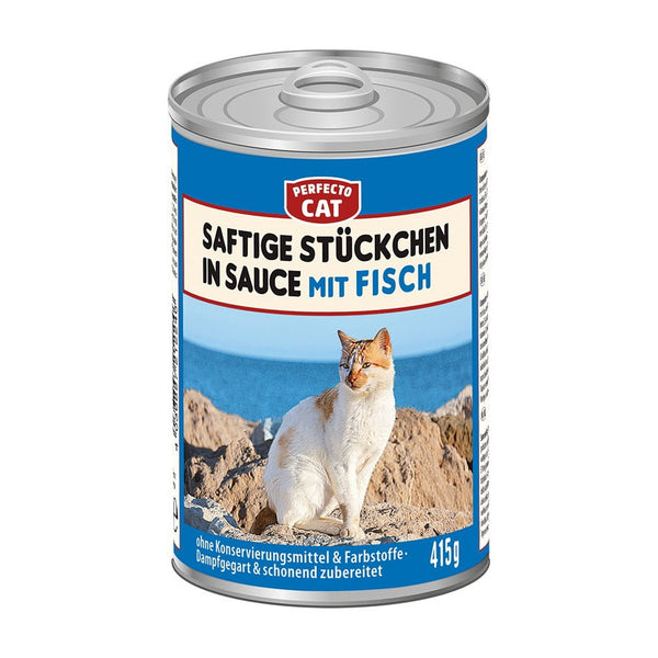 Perfecto Cat Saftige Stuckchen in sauce mit Fisch 415g