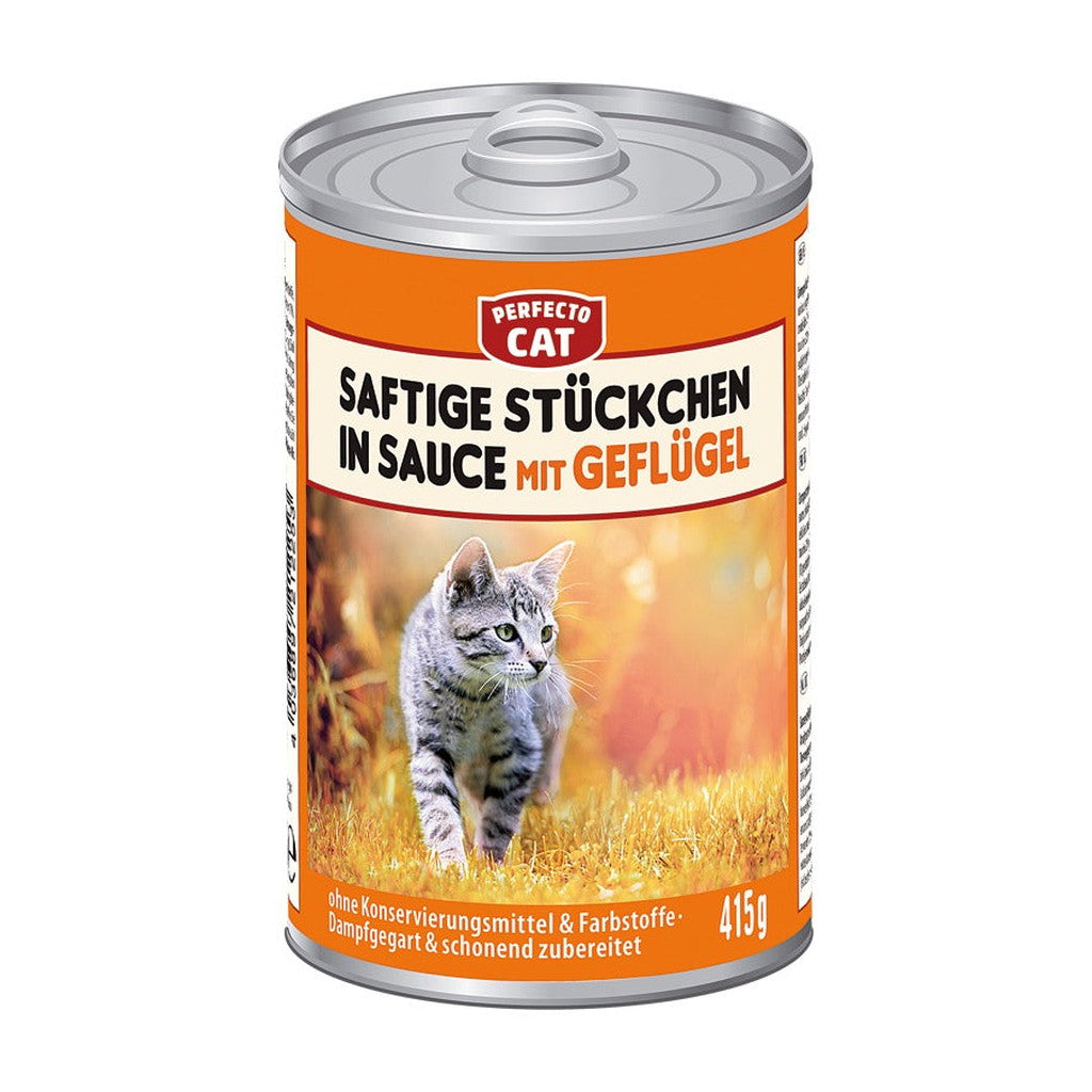 Perfecto Cat Saftige Stuckchen in sauce mit Geflugel 415g