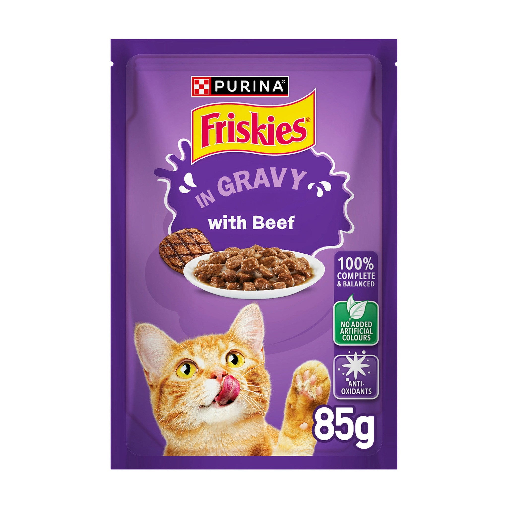 Friskies Beef Chunks in Gravy Pouch 85g