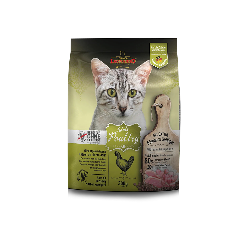 Leonardo Adult Poultry Grain Free Cat Dry Food 300 g