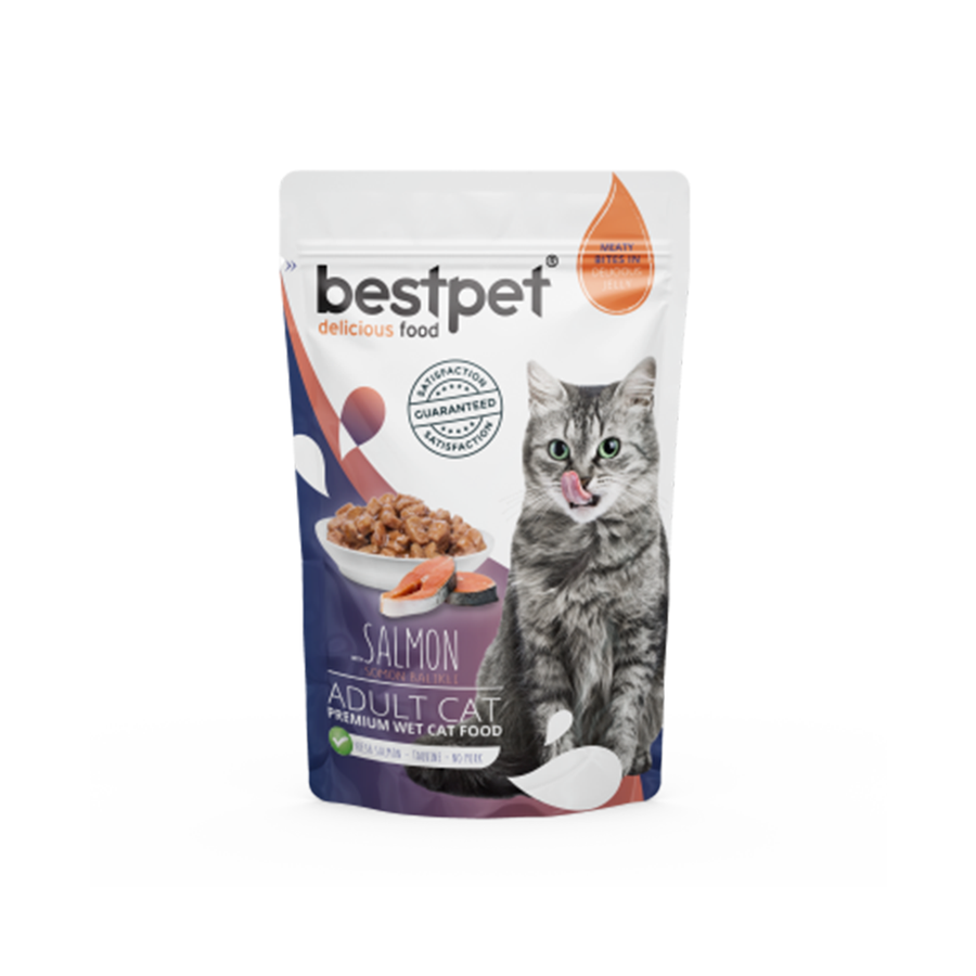 bestpet Cat Wet Food Salmon Jelly Pouch 85g