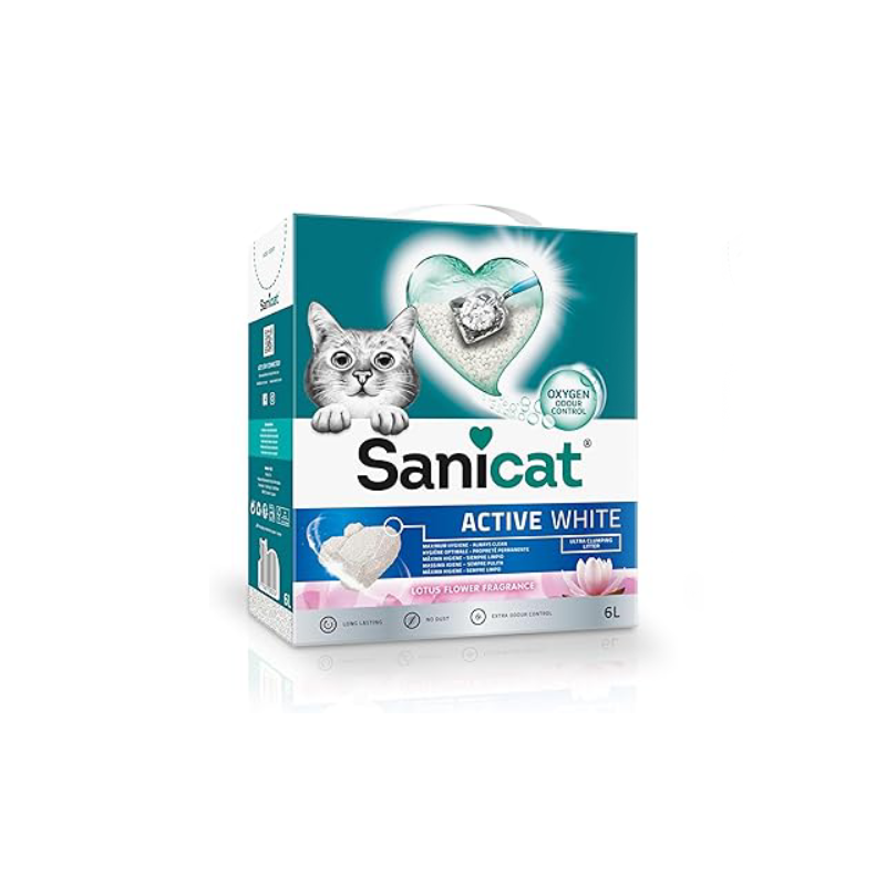 Sanicat Clumping Cat Litter Active White Lotus Flower 6L