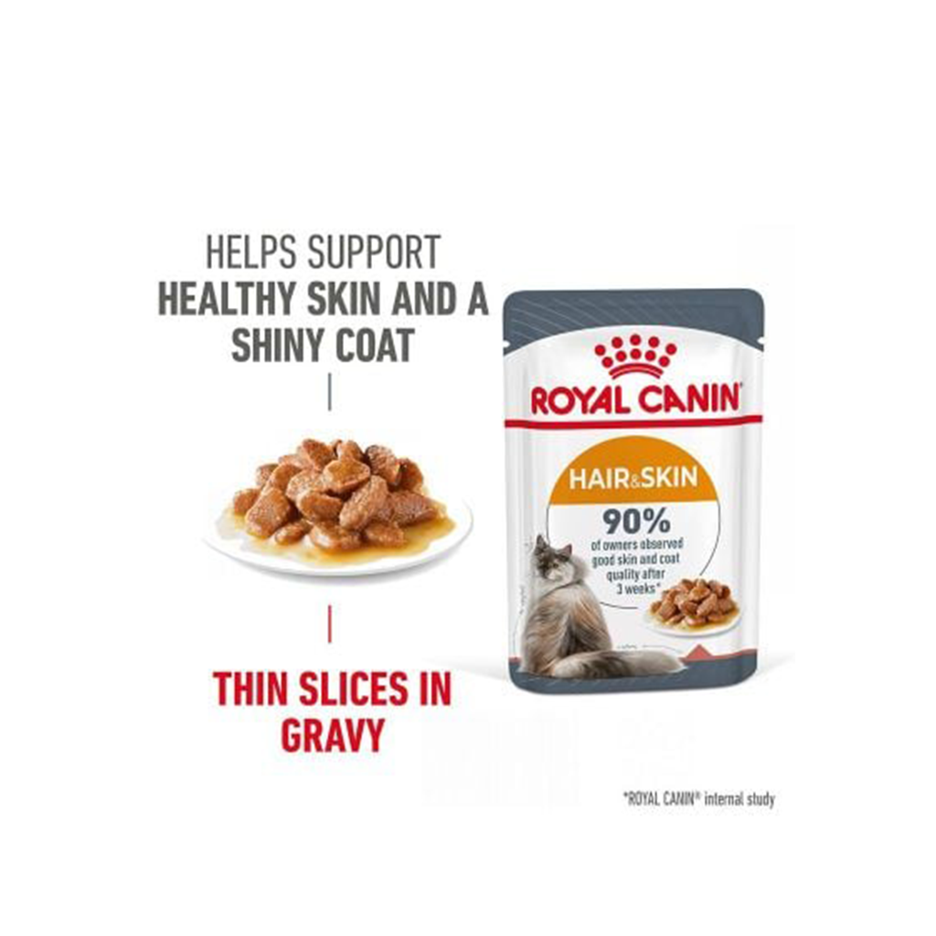 Royal Canin Hair and Skin Care Slices in Gravy 85 g