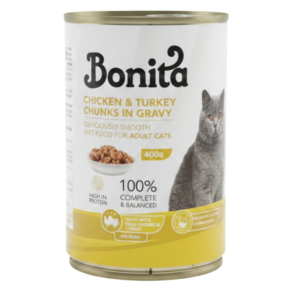 Bonita Chicken & Turkey Chunks In Gravy 400 g