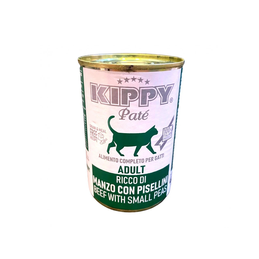 Kippy Pate Adult Cat Wet Food with Beef and Small Peas 400g 