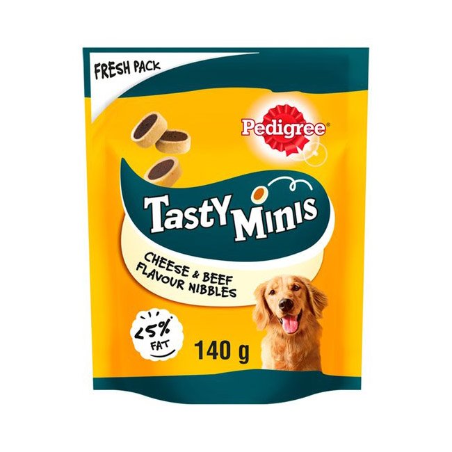 Pedigree Tasty Minis Cheesy Dog Treats 140G