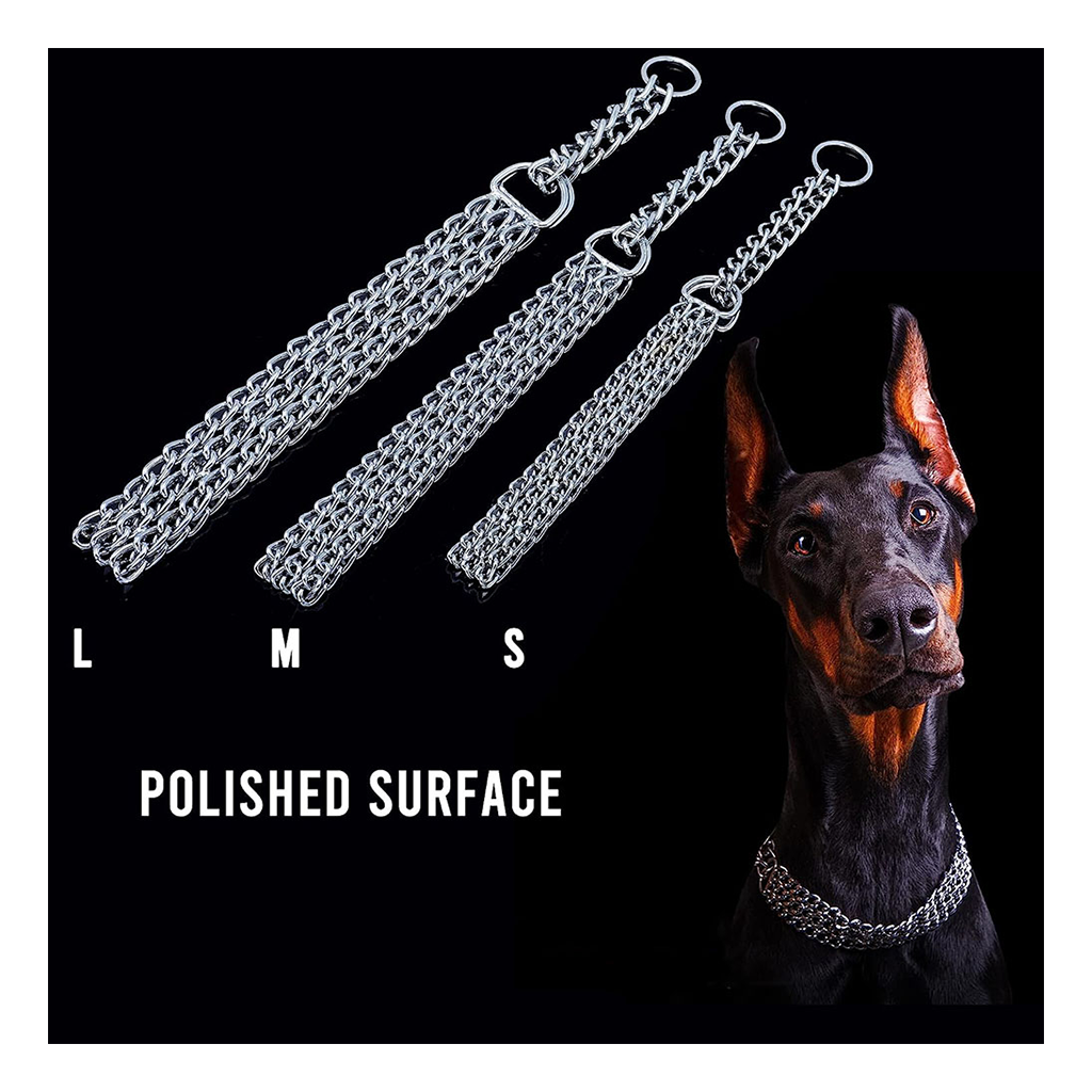 3-Row Dog Chain Training Collar