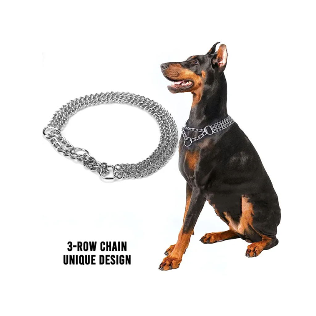 3-Row Dog Chain Training Collar