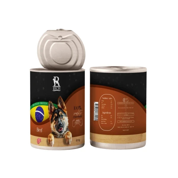Rich Pate Adult Dog Wet Food Cans  With Beef 400 g